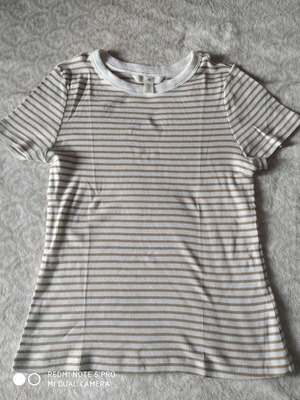 H&M T-shirt size M like new, white and brown