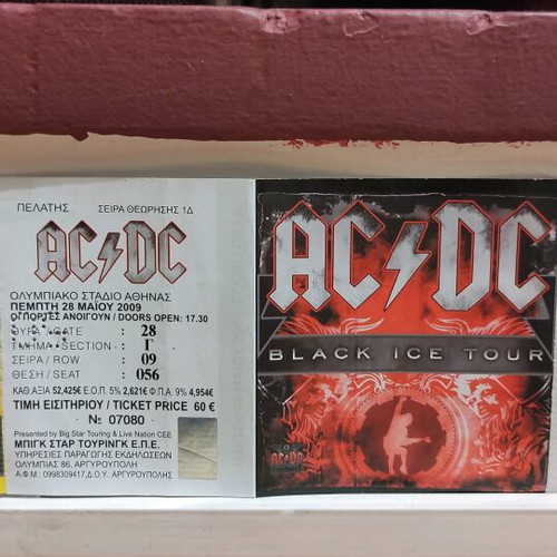 AC/DC concert ticket 28/5/2009 like new