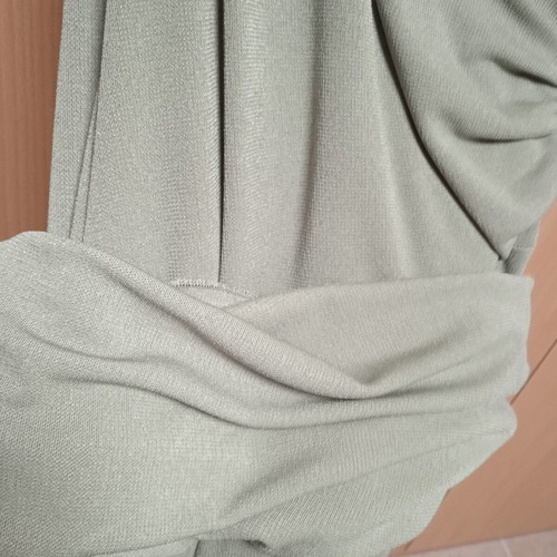 Depolo long dress like new, green khaki, elastic, wrap with belt