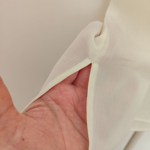 Donna silk semi-transparent cream shirt XL