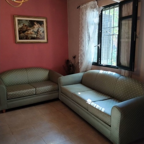 Sofa set 2+3 seats like new, sage green fabric