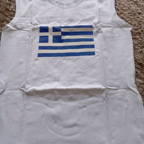 Sleeveless men's shirt new, size M, white and blue