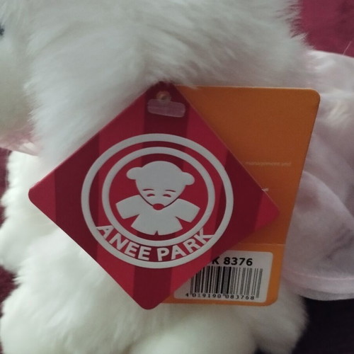 Anee Park Poodle Plush Dog White with Pink Dress like new