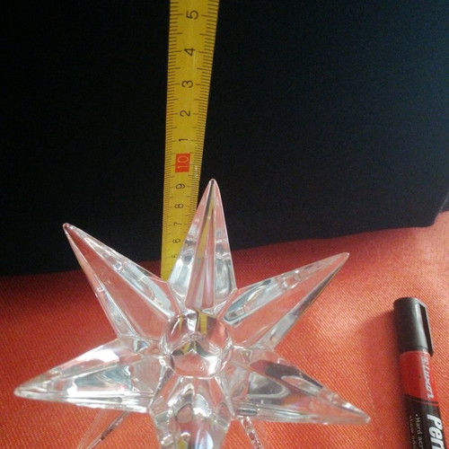 Crystal star-shaped candlesticks new, German origin, set of 2