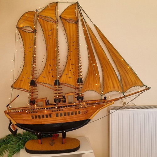 Handmade ship new 130x130cm