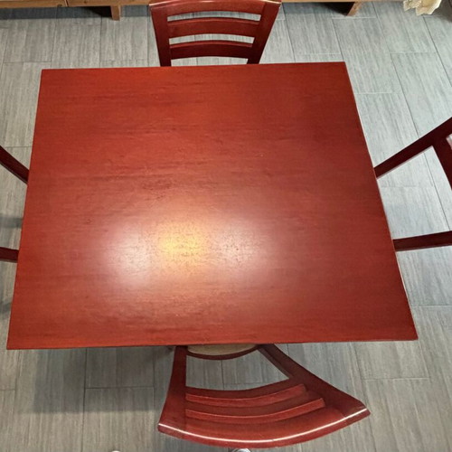 Extendable Dining Set solid cherry wood with 4 chairs used
