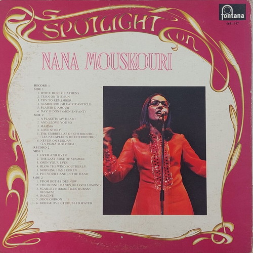Nana Mouskouri Spotlight On 2xLP like new, entechno
