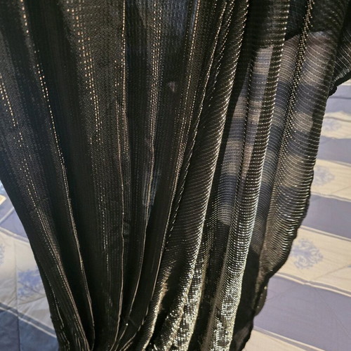 Fabric for sewing new, elastic with silver shiny thread