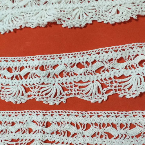 Vintage knitted lace for pillowcases new, white
