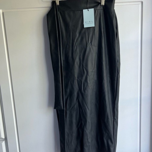 Leather midi versatile skirt Ciel Concept new, black, one size