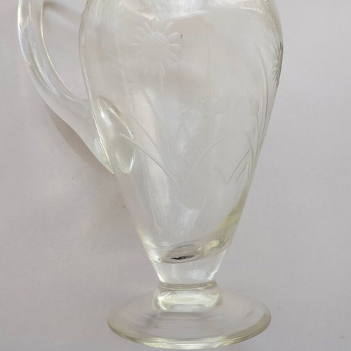 Cut glass pitcher used with minor wear