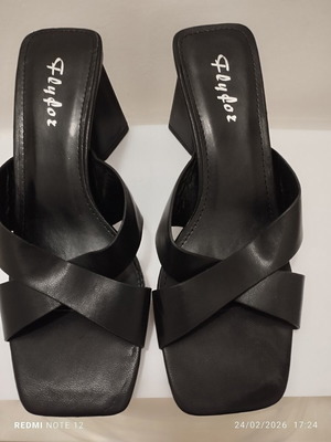 Women's black mule shoes new, size 37