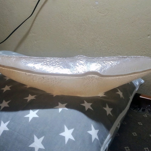 Glass Studio serving platter narrow, new, oval, beige