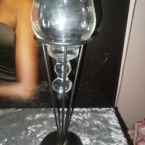 Candlestick with metal base used