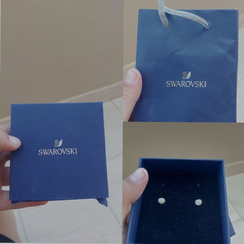 Swarovski crystal earrings new, silver