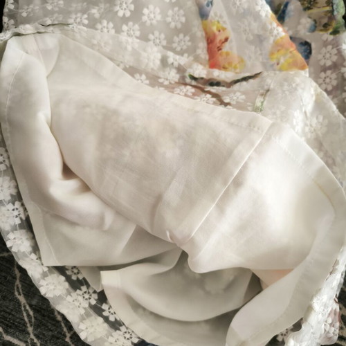 Derhy mini dress with embroidery, white and multicolor