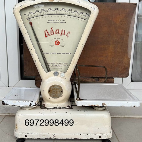 Grocery scale used with enamel lids, functional
