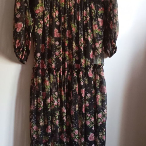 Stradivarius floral dress like new, sheer with black inner lining
