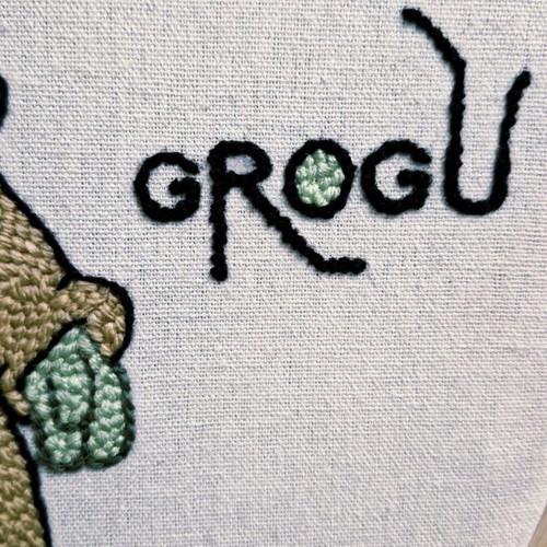 Grogu wall hanging or tabletop frame new with wooden base