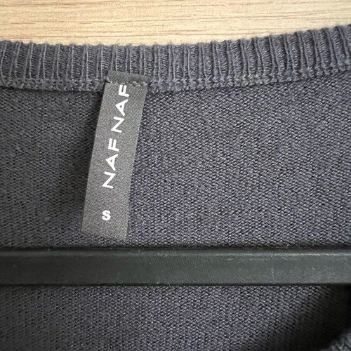 Naf Naf Small cardigan like new, gray green with design