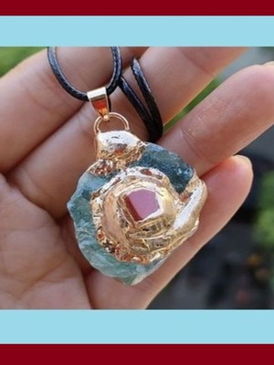 Fluorite semi-precious stone pendant new