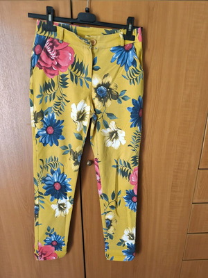 Elastic floral pants like new, multicolor, size M