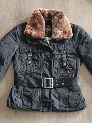 Peuterey Down Jacket With Lapin Collar Size M Black Like New