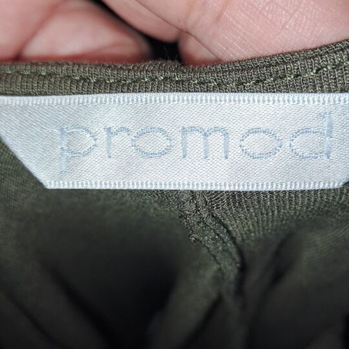 Green blouse with front fringes, like new, Promod