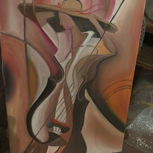 Painting new with musical instrument, dimensions 35x55