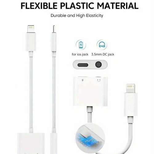 Lightning adapter for headphones 3.5mm and charging