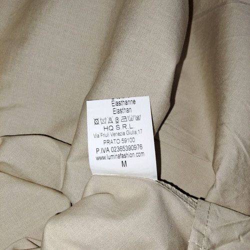 Elegant Cotton Dress size M, beige, made in Italy