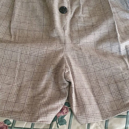 Maternity jumpsuit with bermuda shorts, grey checkered