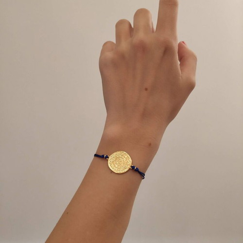 Bracelet with gold Phaistos Disc new, gold color