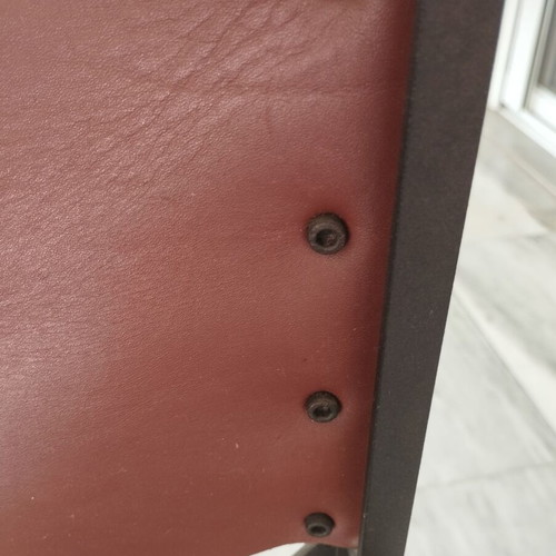Neokatoikein armchair used, leather and iron, vintage