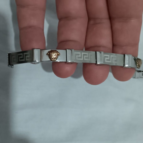 Steel bracelet with Meander and Medusa design Versage, like new
