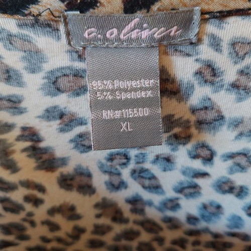 C.Oliver leopard print blouse with studs XL new