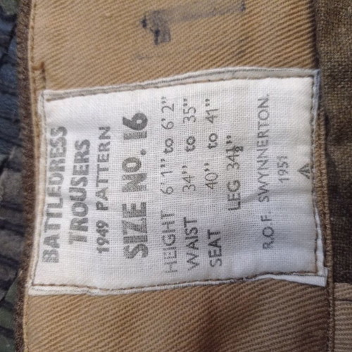 British Army wool military battle trousers like new 1951 size 34