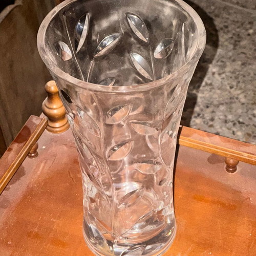 RCR Royal Crystal Rock Laurus lead crystal vase used, 30 cm Italy