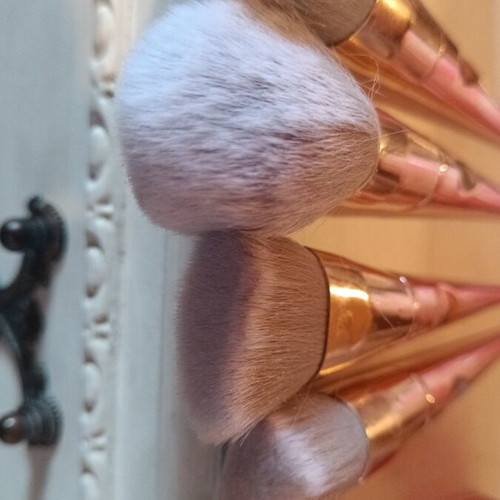 Set of 9 face brushes like new with transparent pouch