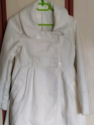 White mid-length jacket like new, size XL