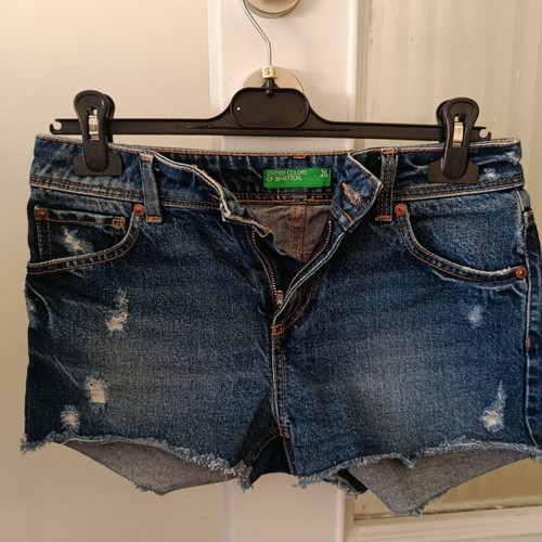 Benetton denim shorts like new, size S 36 8, blue