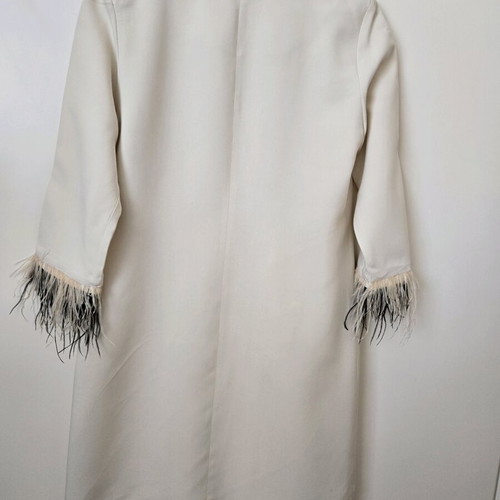 Midi dress with feathers new, beige, size M