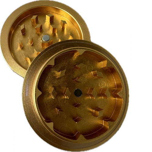 Metallic magnetic grinder gold 60x28mm new