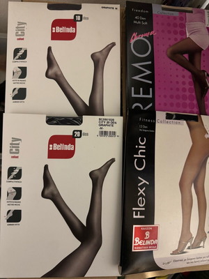 Tights pack of 4 new, colors graphite and negro
