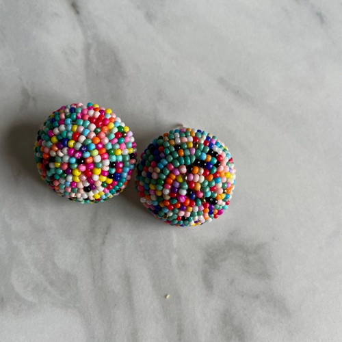 Colorful earrings like new, pierced