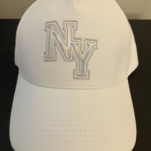 New York hat new, iridescent logo, white, size M
