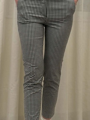ZARA summer black and white checkered pants like new, size S