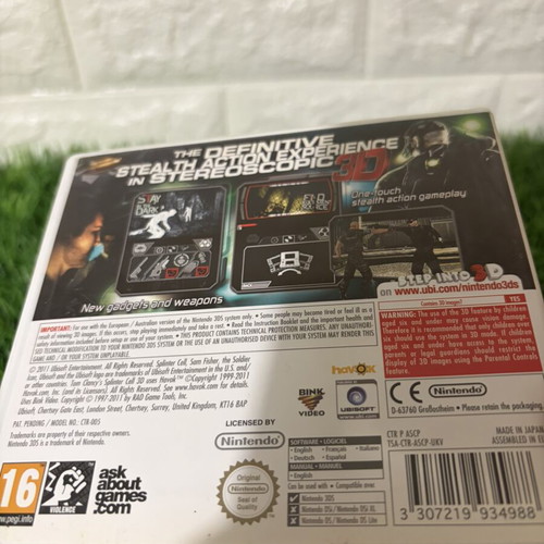 Tom Clancy’s Splinter Cell Nintendo 3DS game used