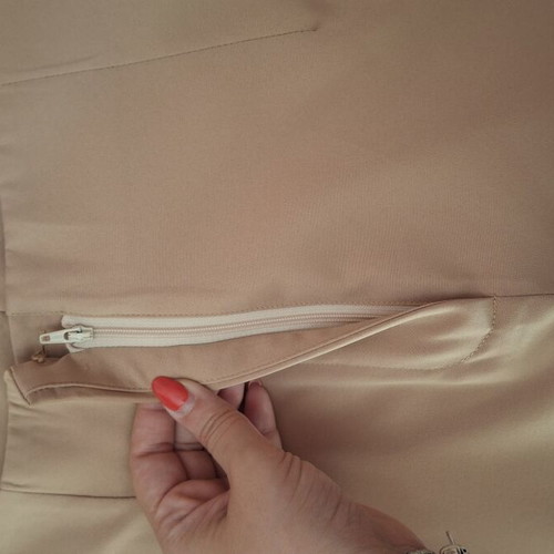 High-waisted fabric pants beige size Large like new