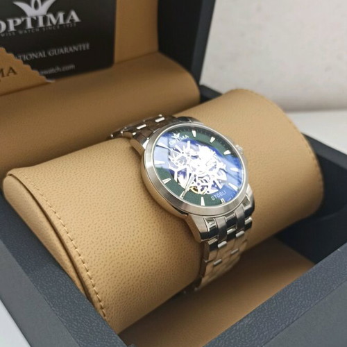 Optima Stobli Skeleton Swiss Automatic Watch new
